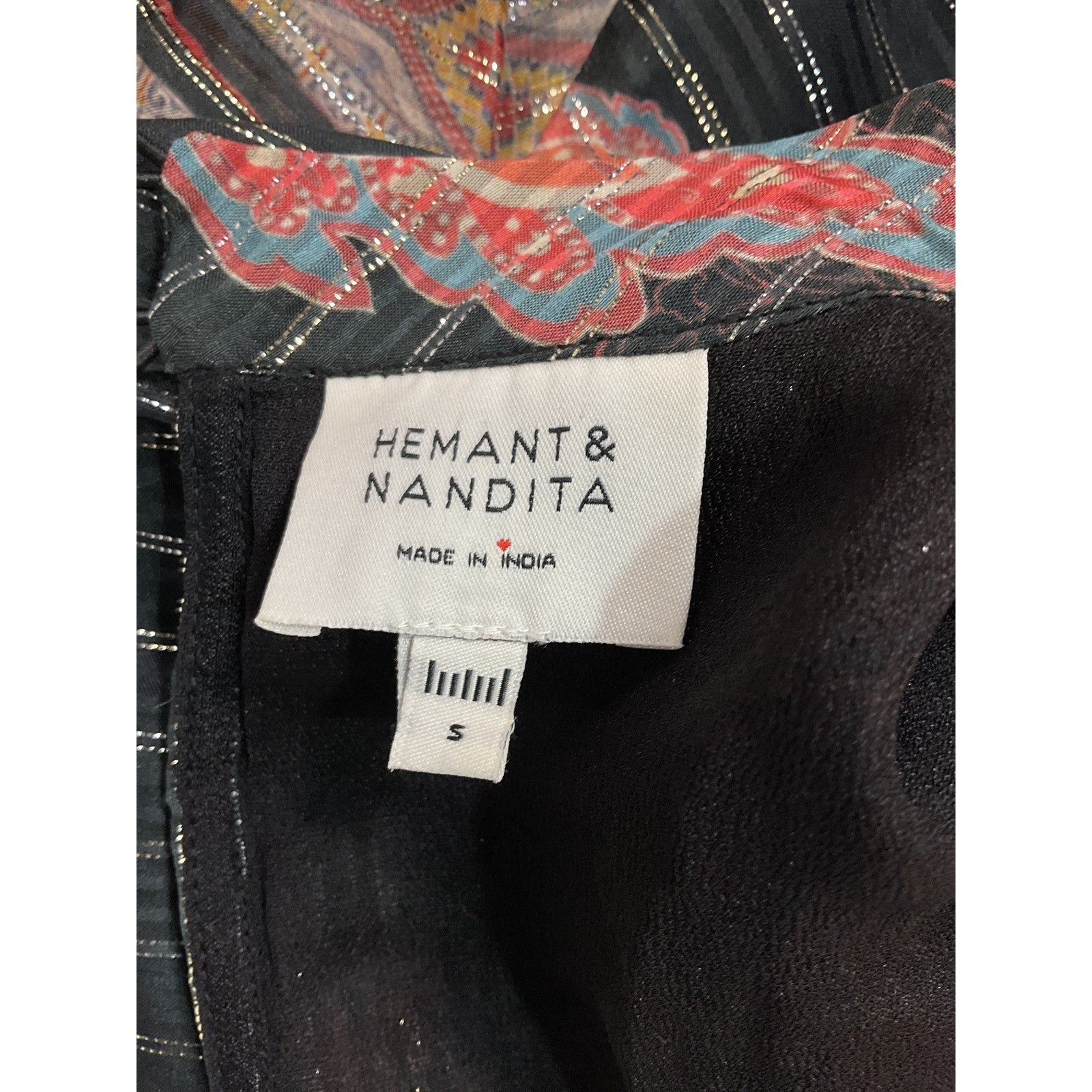 Hemant And Nandita 'Sion' Black Long Sleeve Mini Dress Size S