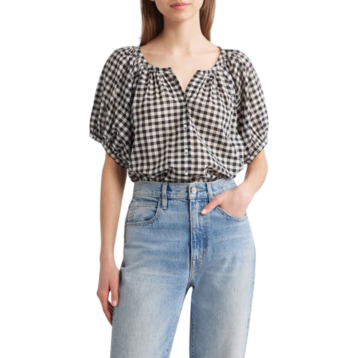 Dôen 'June' Black Cotton Top Size L