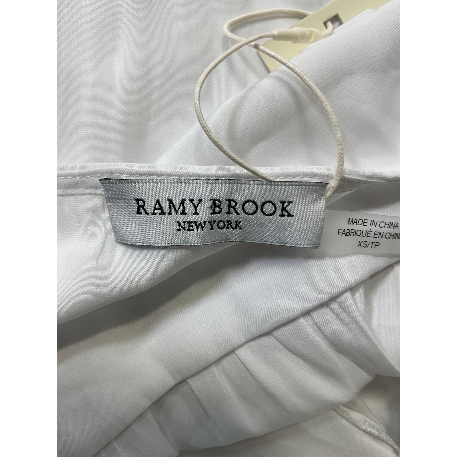 Ramy Brook 'Star Blouson' White Long Sleeve V Neck Dress Size XS - NWT