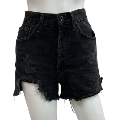Agolde Distressed Black Dee Shorts Size 24