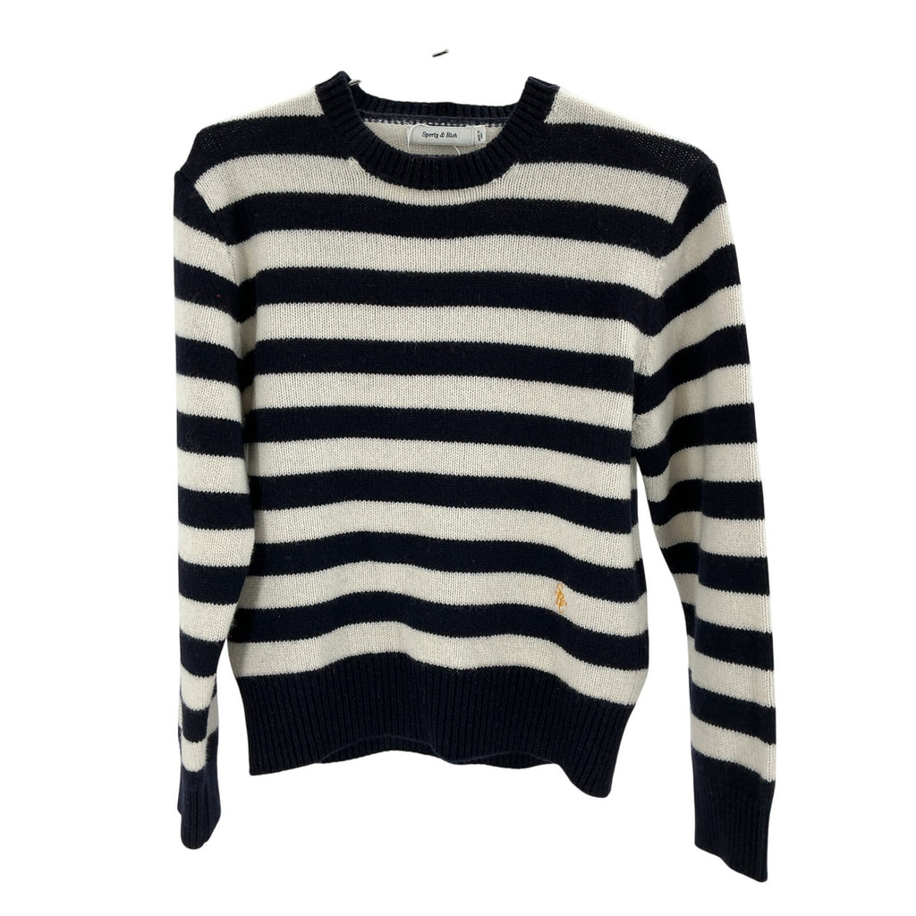 Sporty & Rich Striped White Wool Sweater Size S