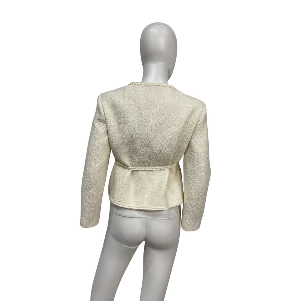 Maje 'Belted' Cream Cotton Jacket Size 36