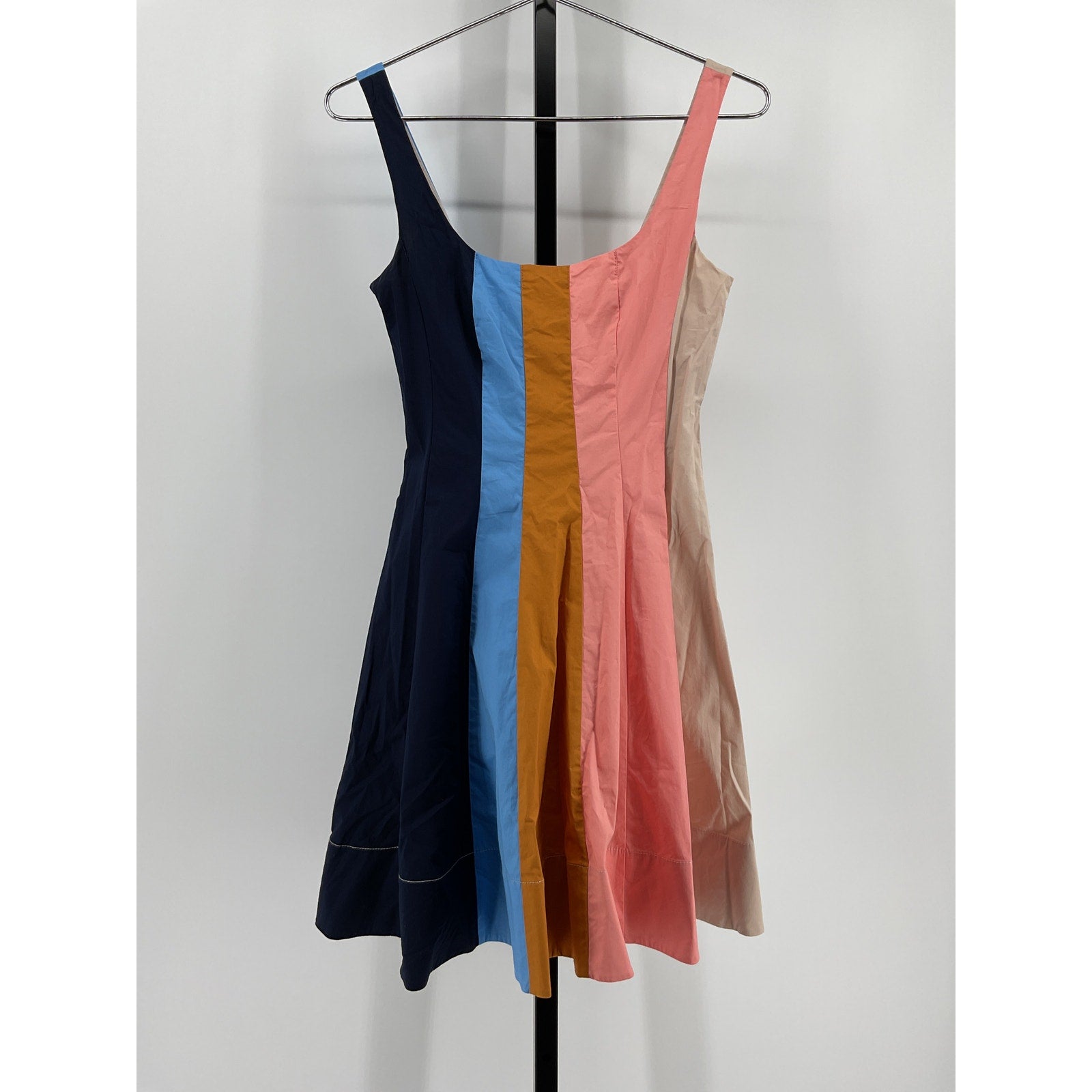 Staud Mini Wells Blue Cotton Dress Size 2