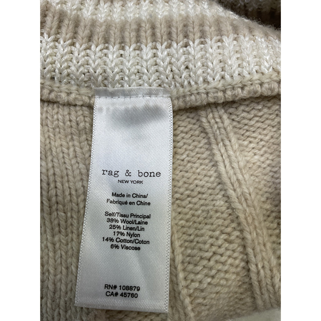 Rag & Bone 'Serena' Beige Striped Ribbed-Knit Shorts Size S