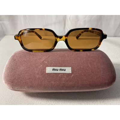 Miu Miu Rectangle Brown Tortoiseshell Sunglasses