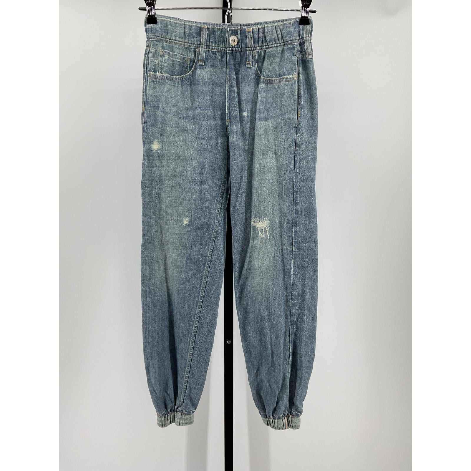 Rag & Bone 'Miramar' Blue Cotton Faux Jeans Joggers Size XS