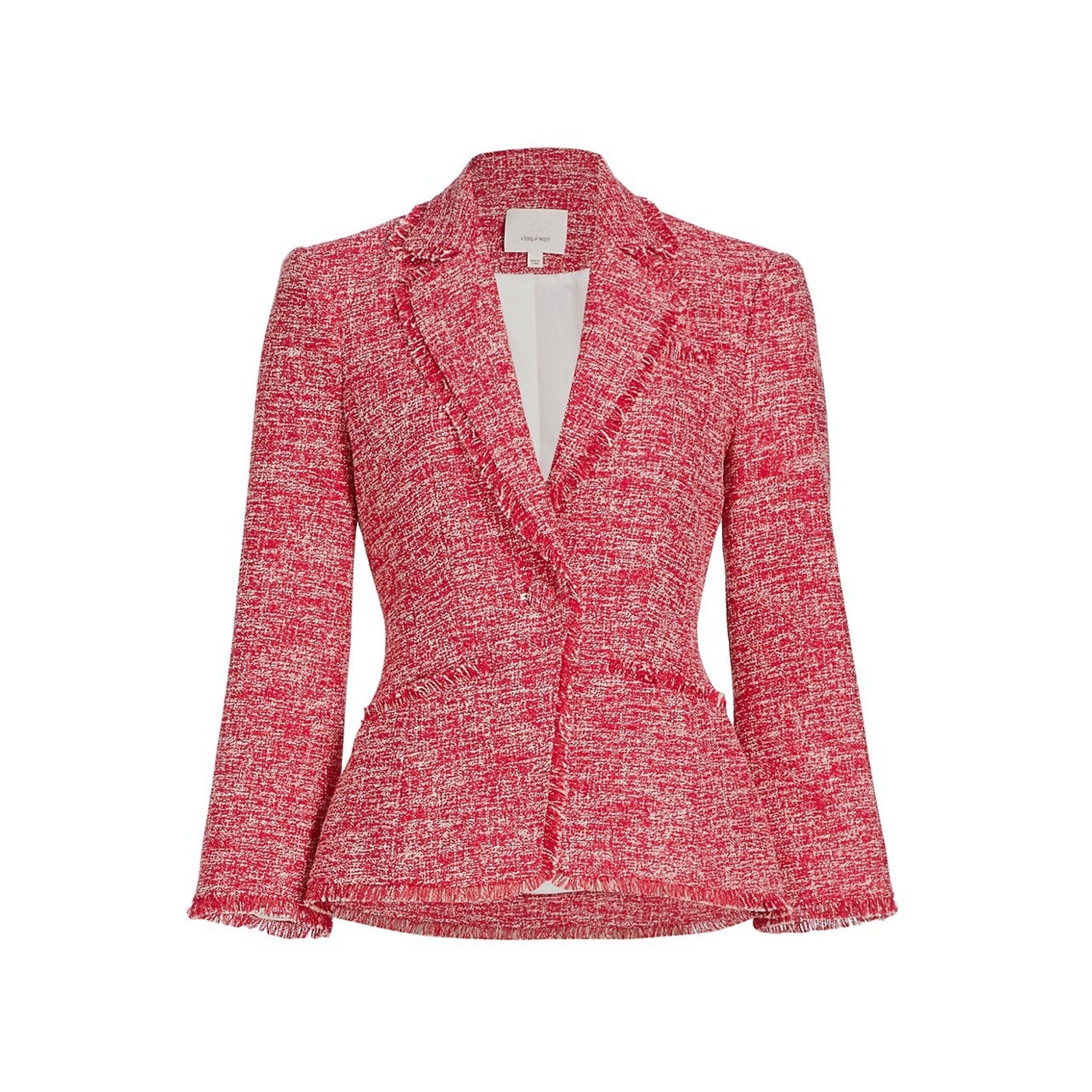 Cinq A Sept 'Katrice' Red Cotton Tweed Blazer Size 0 - NWT