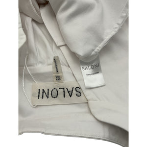 Saloni Crisp White Tavi Cotton Poplin Blouse Size 4