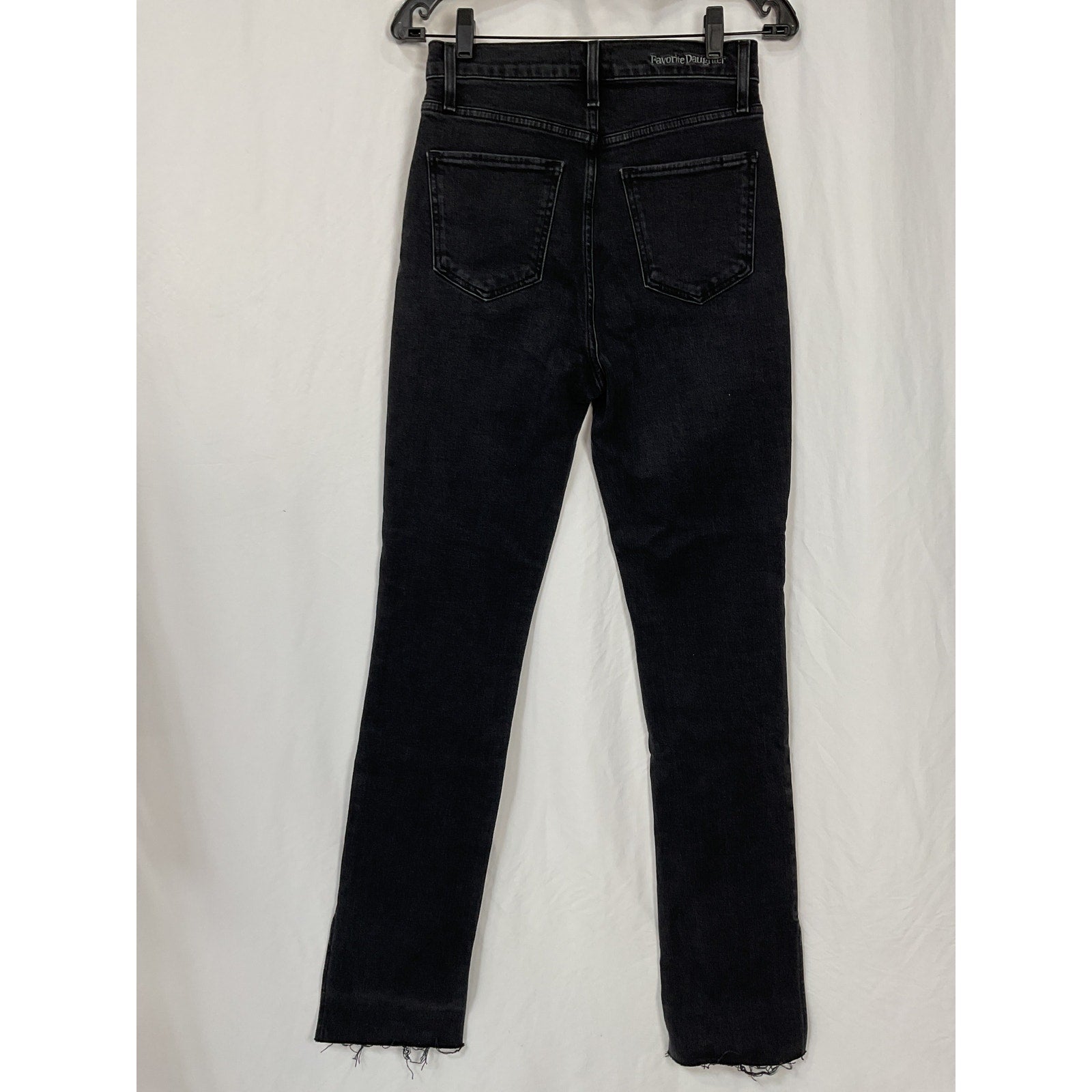 Favorite Daughter 'Valentina' Black Cotton Super High Rise Tower Denim Jean Size 28