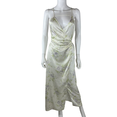 L'Academie Floral Ivory Multi Loulou Midi Dress Size XS