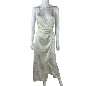 L'Academie Floral Ivory Multi Loulou Midi Dress Size XS