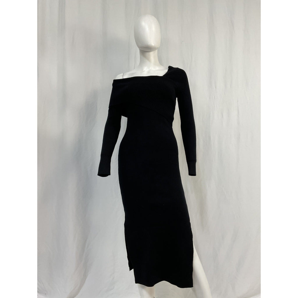 Line & Dot 'Sylvie' Black Rayon Midi Sweater Dress Size XS