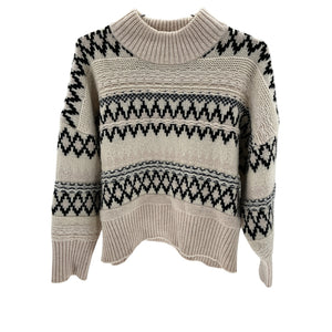 Rag & Bone 'Willow Fair Isle' Cream Wool Sweater Size SP