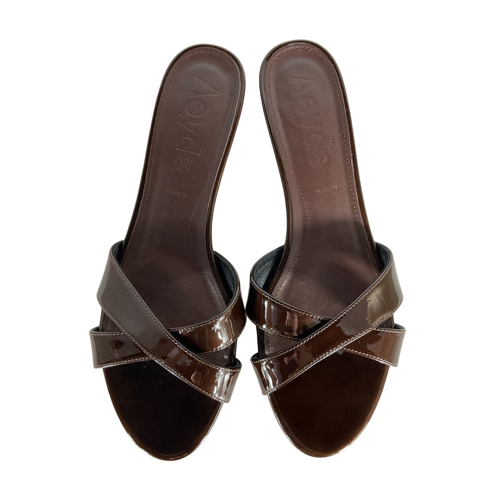Aeyde 'Stina' Brown Leather Mules Size 8