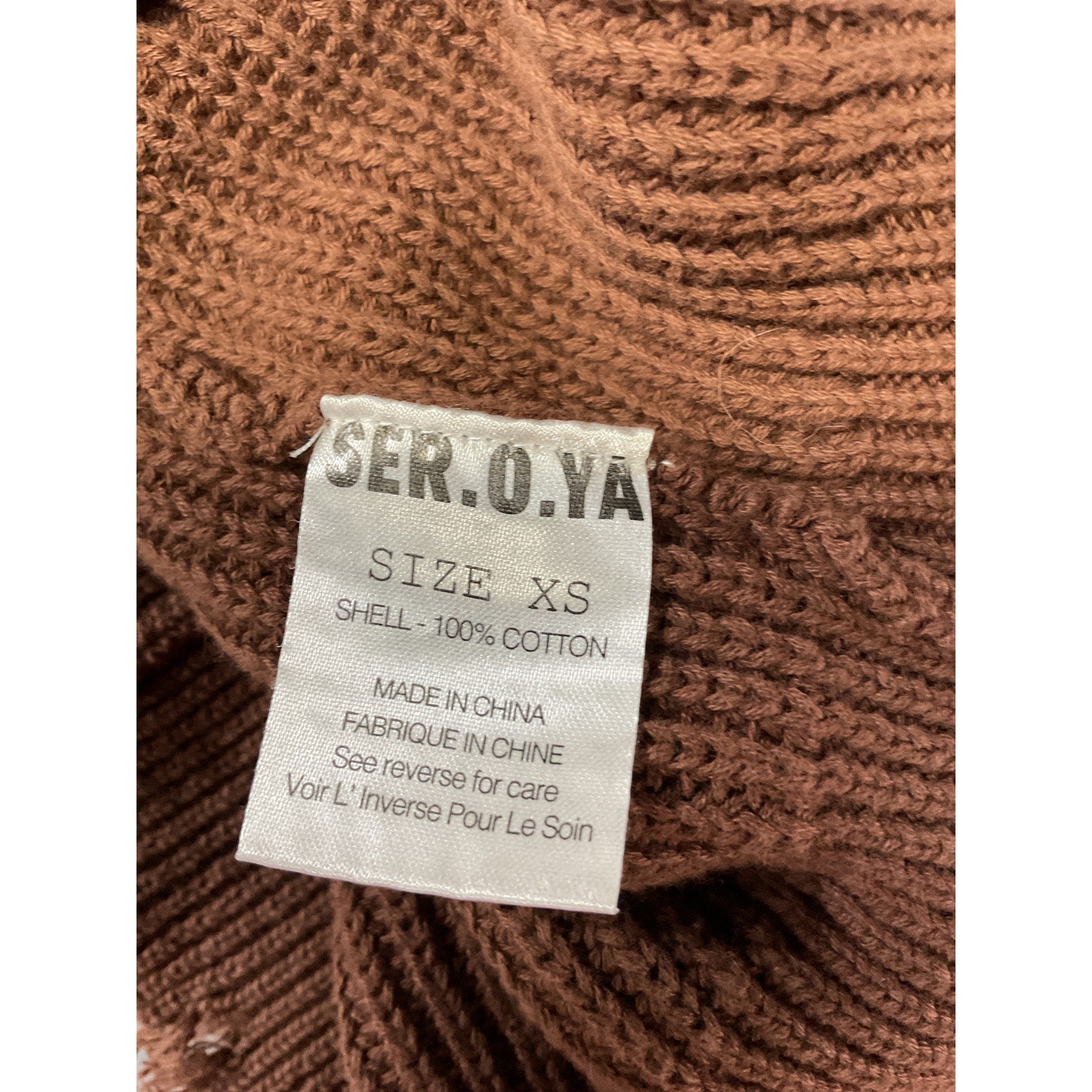 Ser.O.Ya 'Syd' Brown Drop Shoulder Sweater Size XS