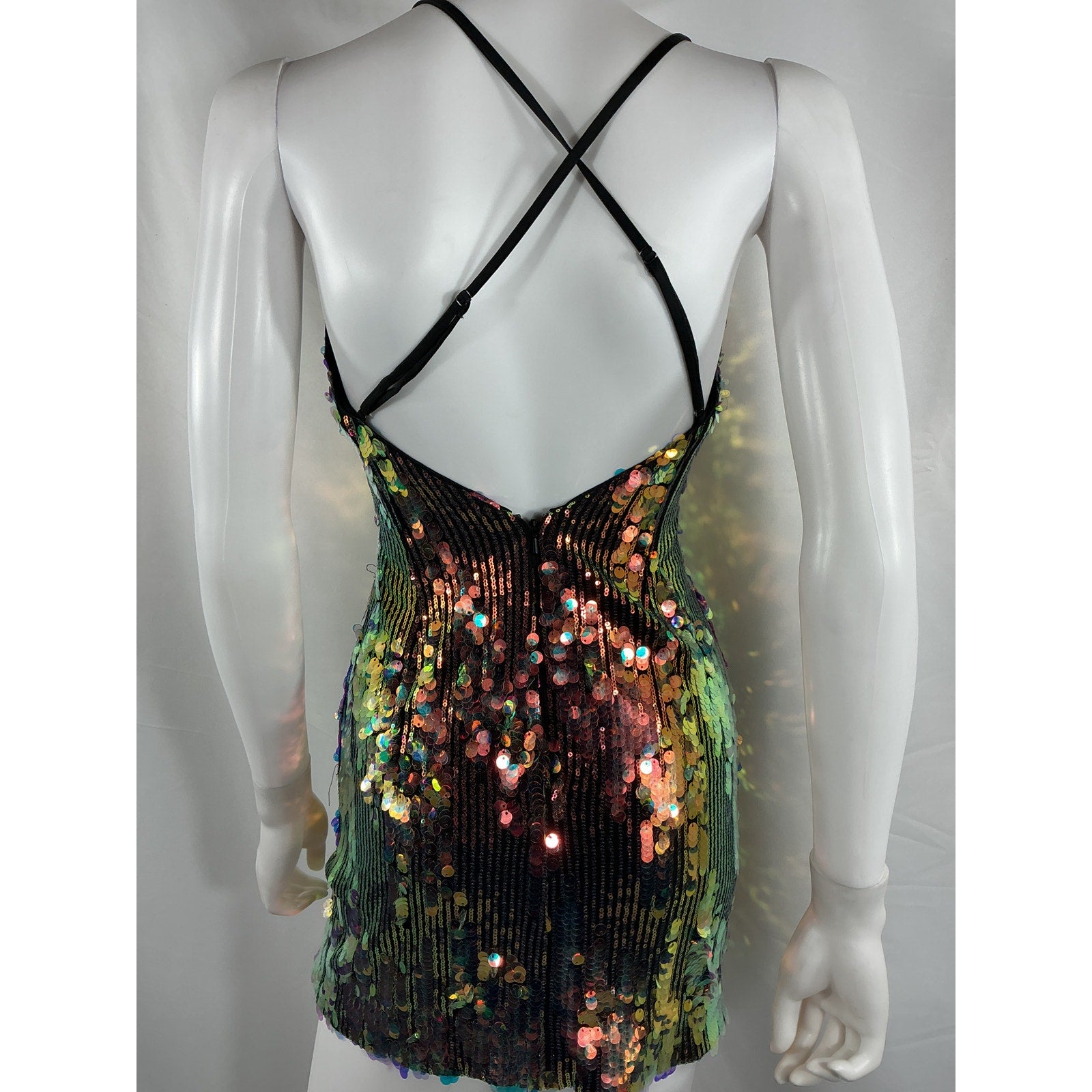 Ramy Brook Emerald Embellished Black Polyester Mini Dress Size 0