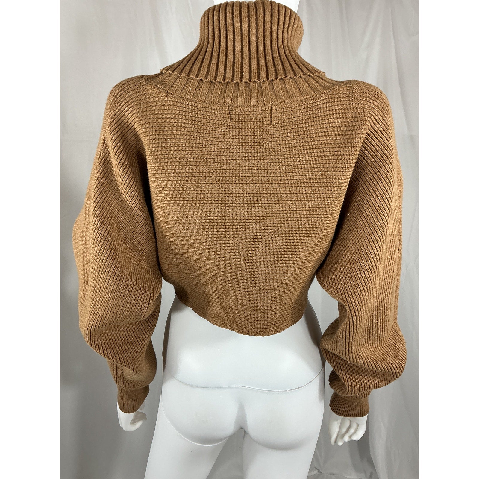 L'Academie 'Maven' Brown Viscose Crop Blouse Size XL