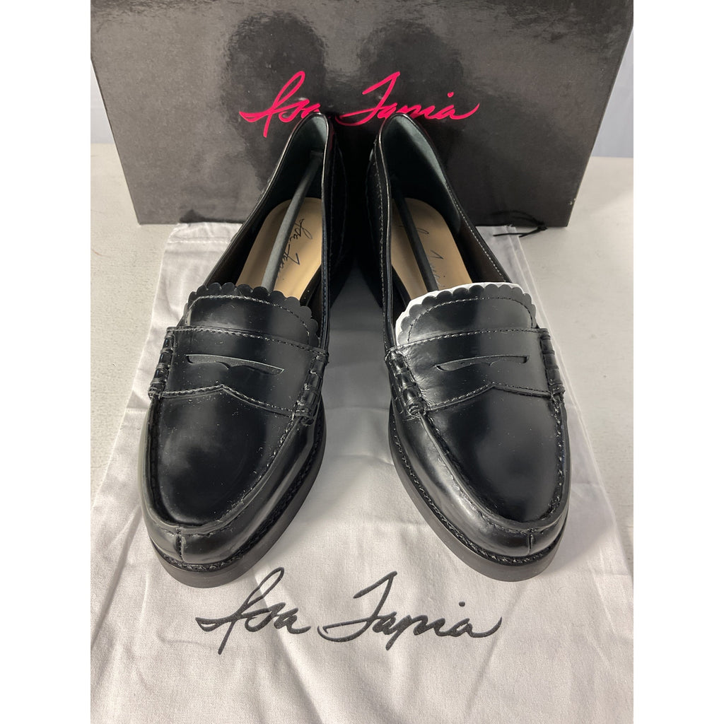 Loveshackfancy 'Isa' Black Leather Tapia Caroline Loafer Size 8