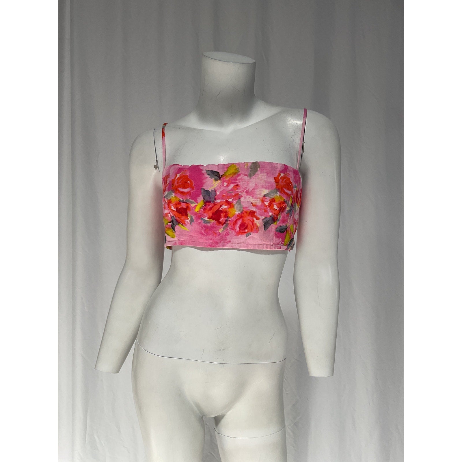Hemant And Nandita 'Bandeau' Pink Linen Top Size L