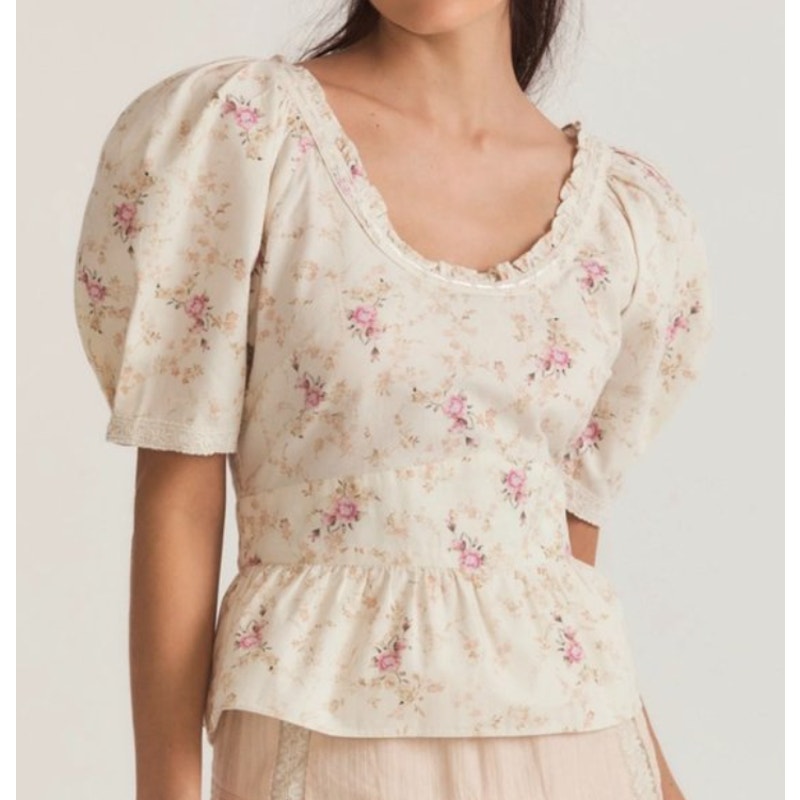 Loveshackfancy 'Tayshia' Pink Top Size XS
