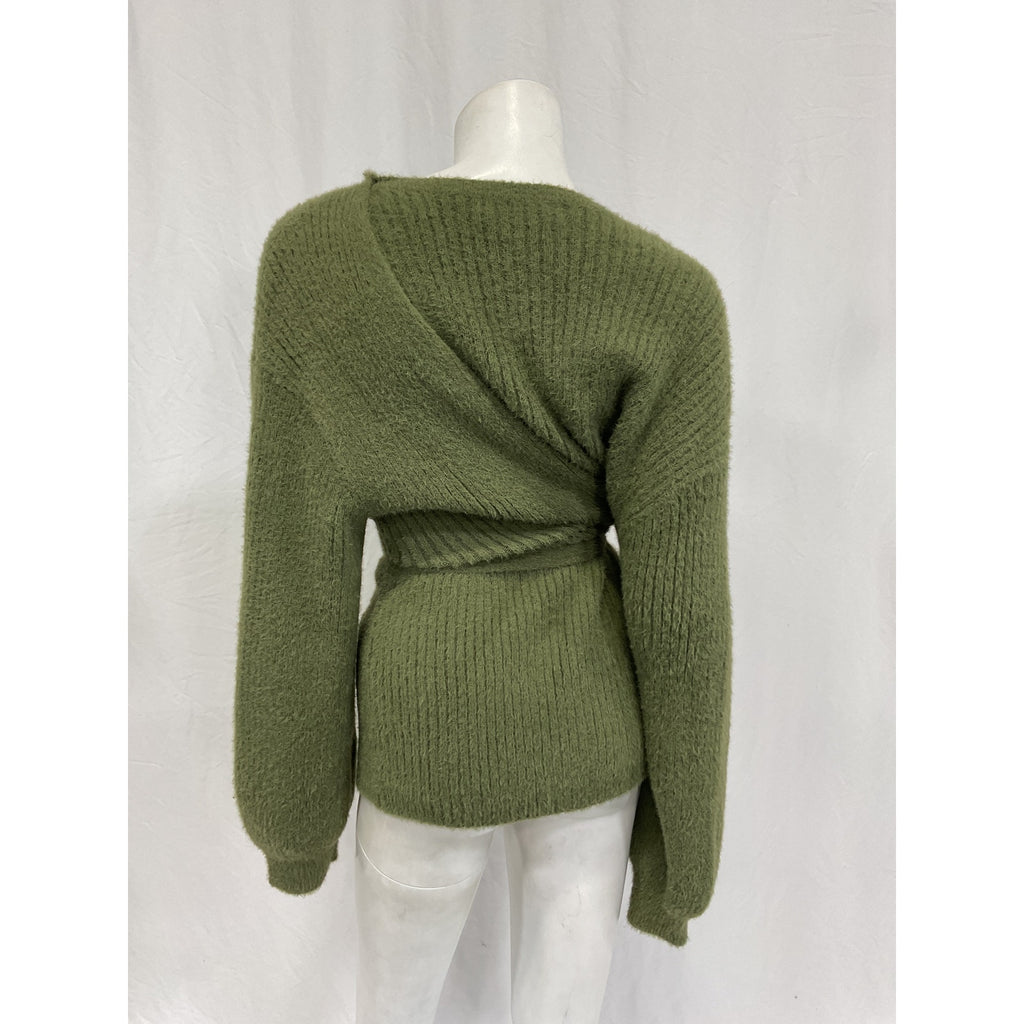 House Of Harlow 1960 x Revolve 'Khalida' Green Nylon Wrap Sweater Size S