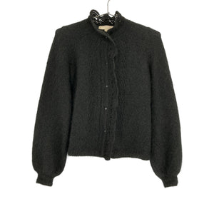 Sezane Fuzzy Black Angie Cardigan Size XXS