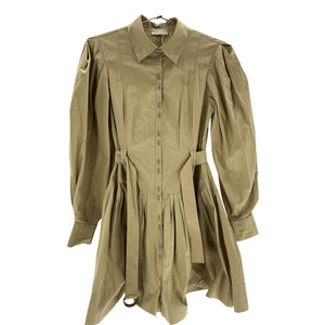 Ulla Johnson Pleated Green Vivenne Dress Size 0