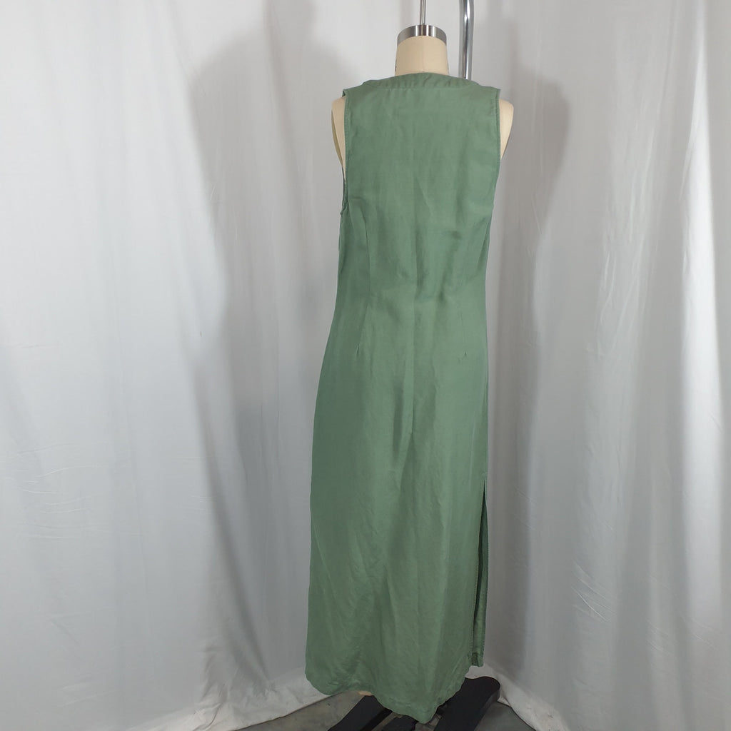 Onia 'Air' Linen Button Down Green Maxi Dress Size M