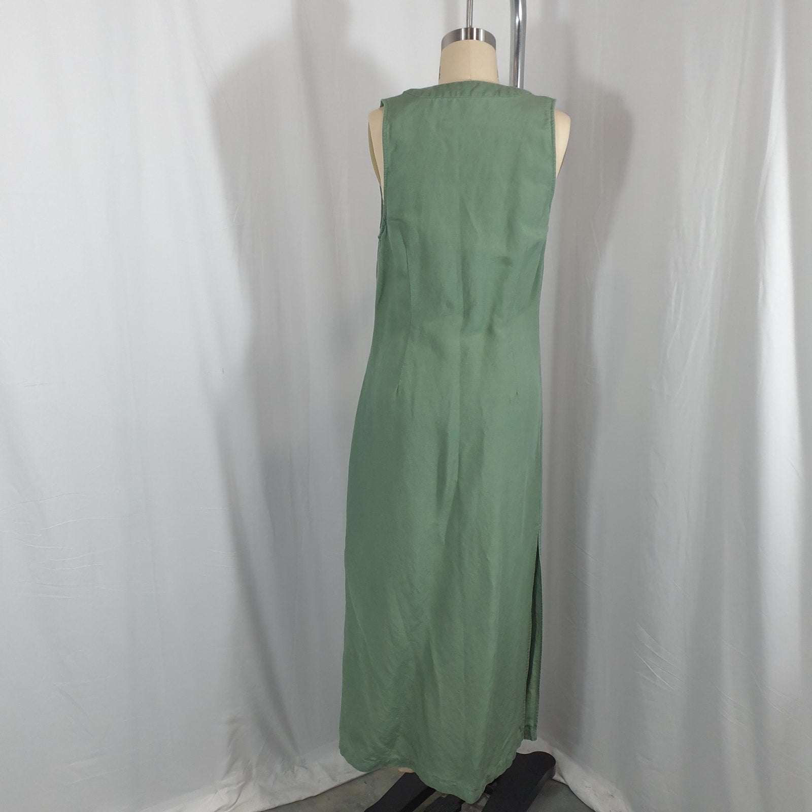 Onia 'Air' Linen Button Down Green Maxi Dress Size M