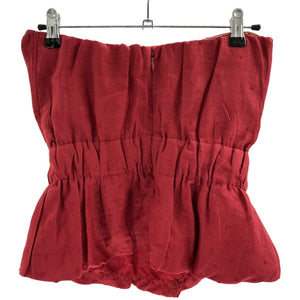 Posse Ruffled Red Wine Aurelia Strapless Top Size S