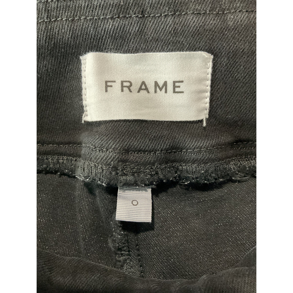 Frame Jet Set Crop Black Cotton Mini Boot Pant Size 0