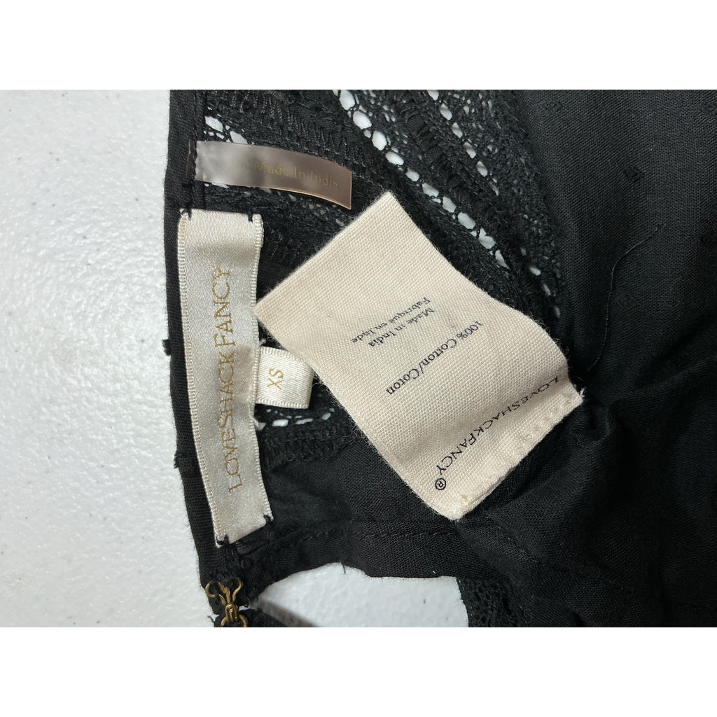 Loveshackfancy 'Natasha' Black Cotton Dress Size XS