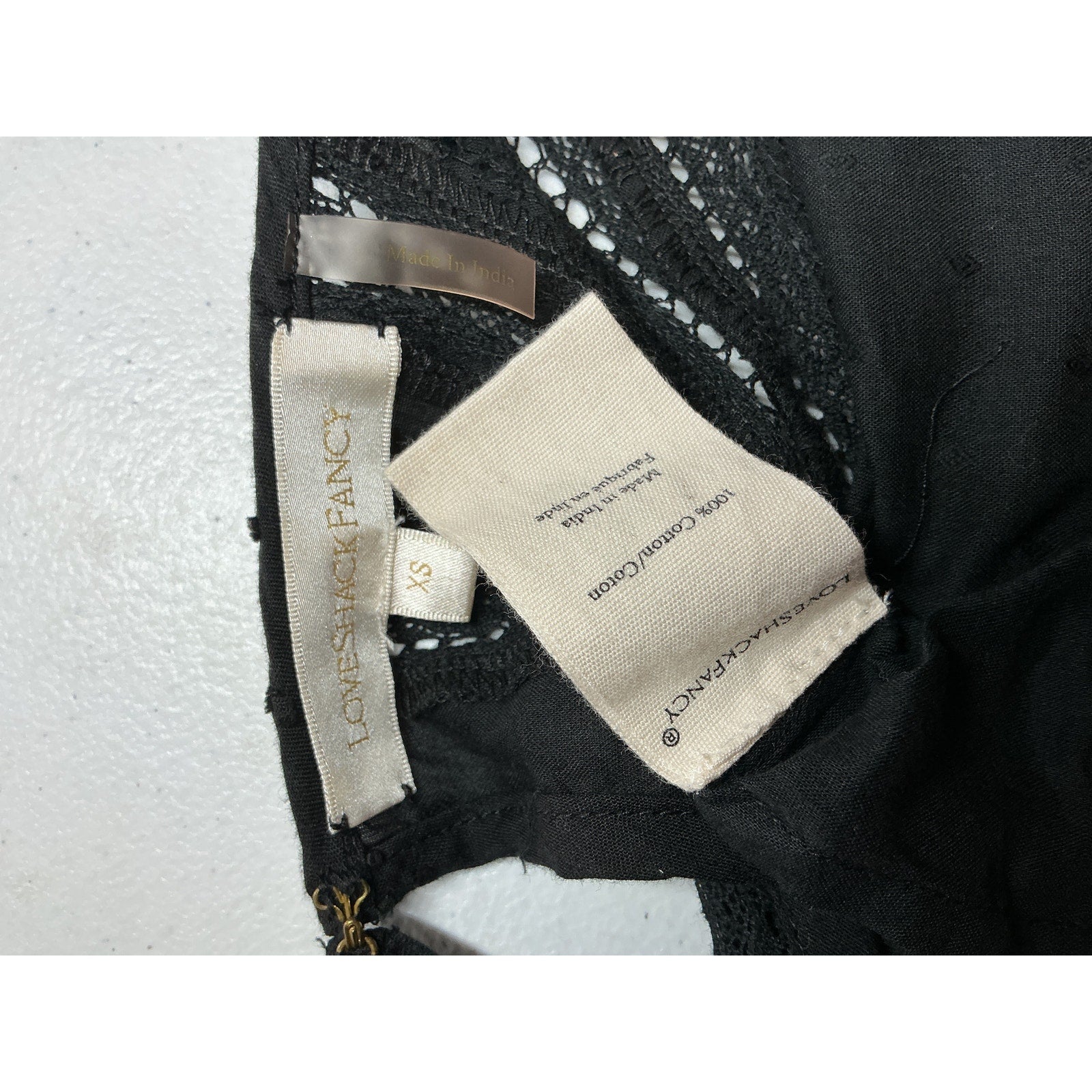 Loveshackfancy 'Natasha' Black Cotton Dress Size XS
