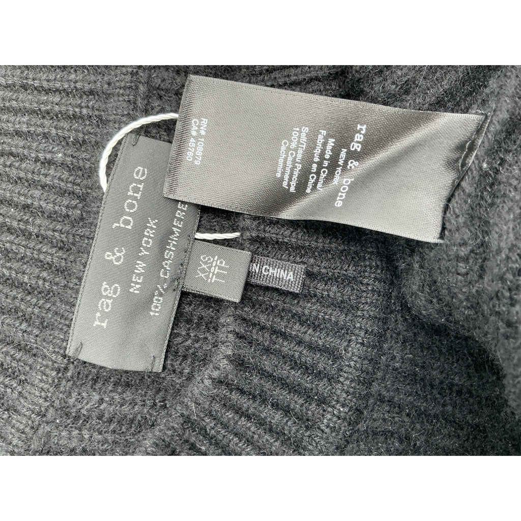 Rag & Bone 'Pierce' Black Cashmere Mini Dress Size XXS