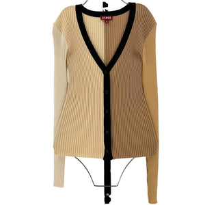 Staud Ribbed Multicolor Cargo Cardigan Size XS