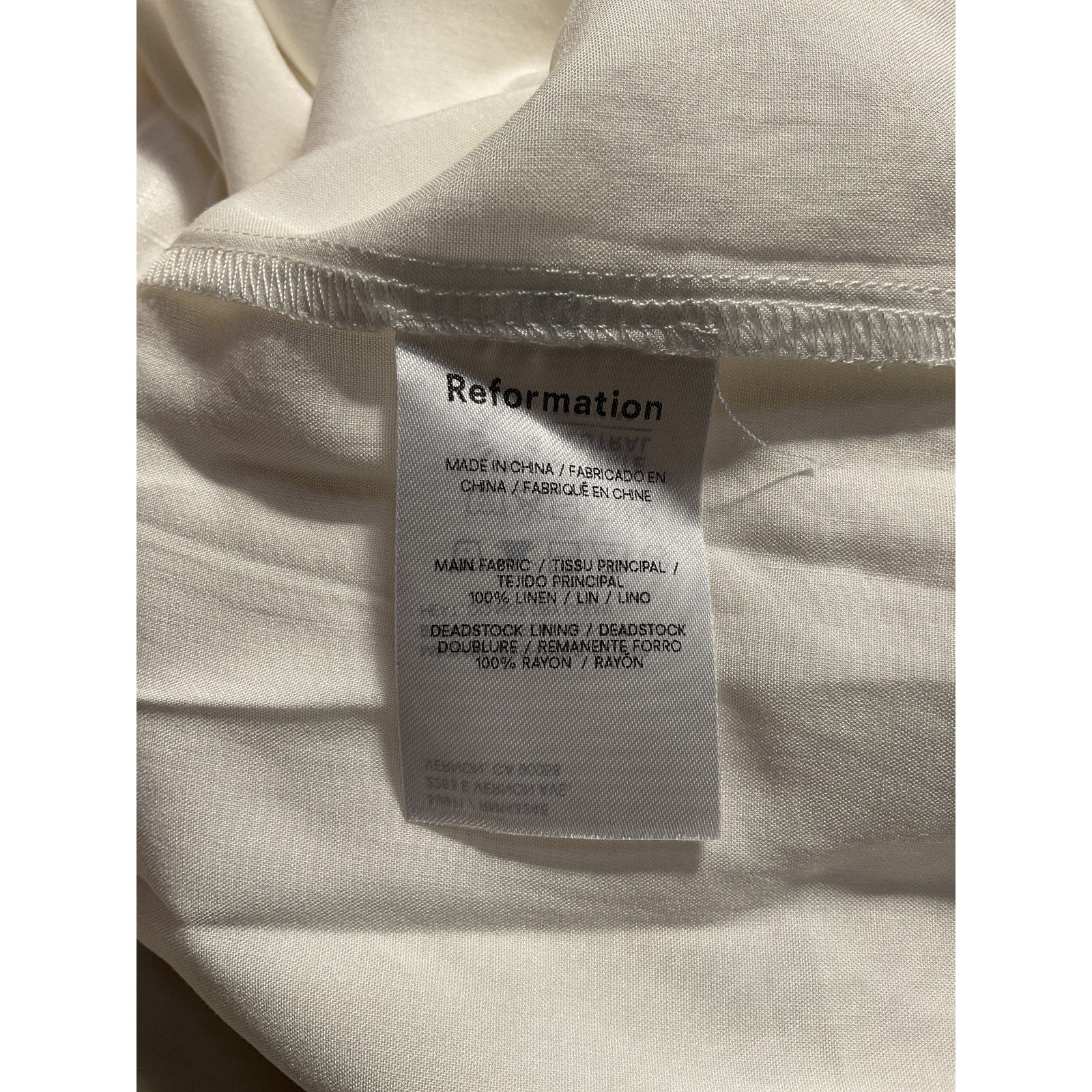 Reformation 'Lucy' White Cotton Skirt Size L