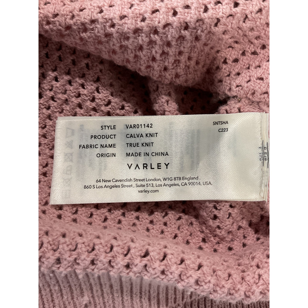 Varley 'Calva' Pink Cotton Knit Half Zip Sweater Size S