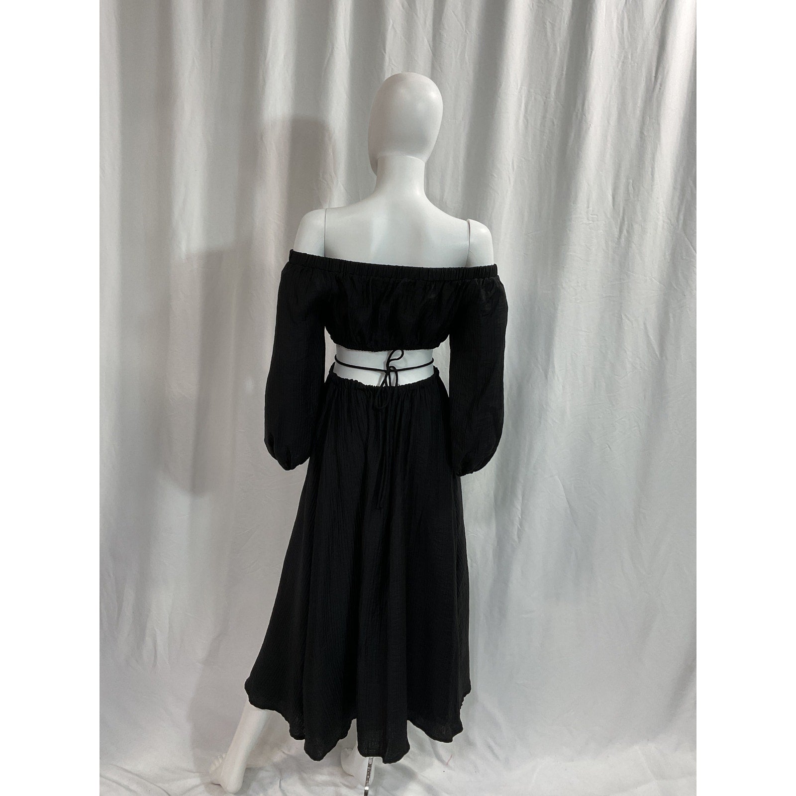 Astr The Label 'Cassian' Black Cut-Out Off Shoulder Long Sleeve Maxi Dress Size S