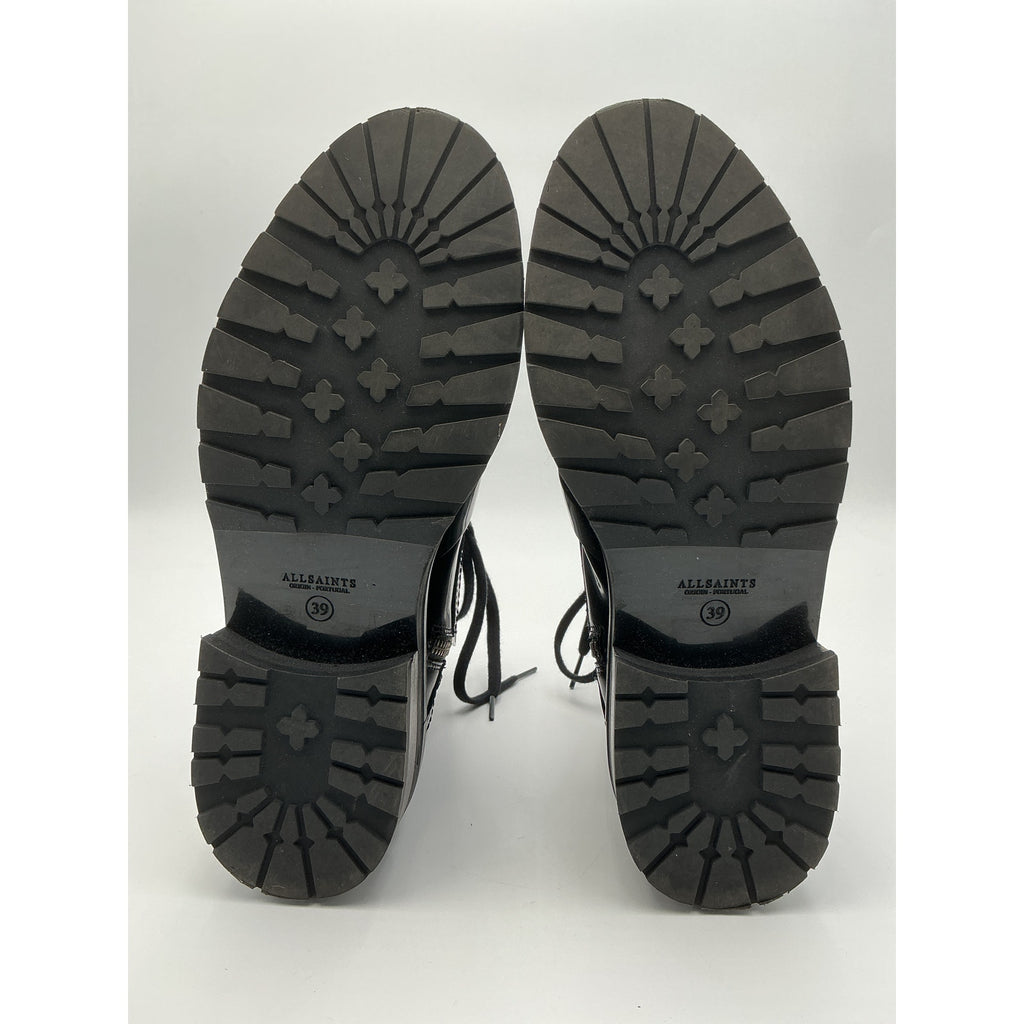 Allsaints 'Donita' Black Leather Boot Size 9