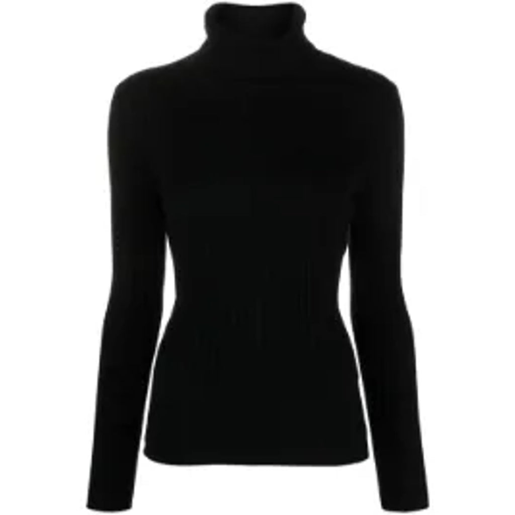 Allude 'Ribbed-Knit' Black Cashmere Jumper Size S