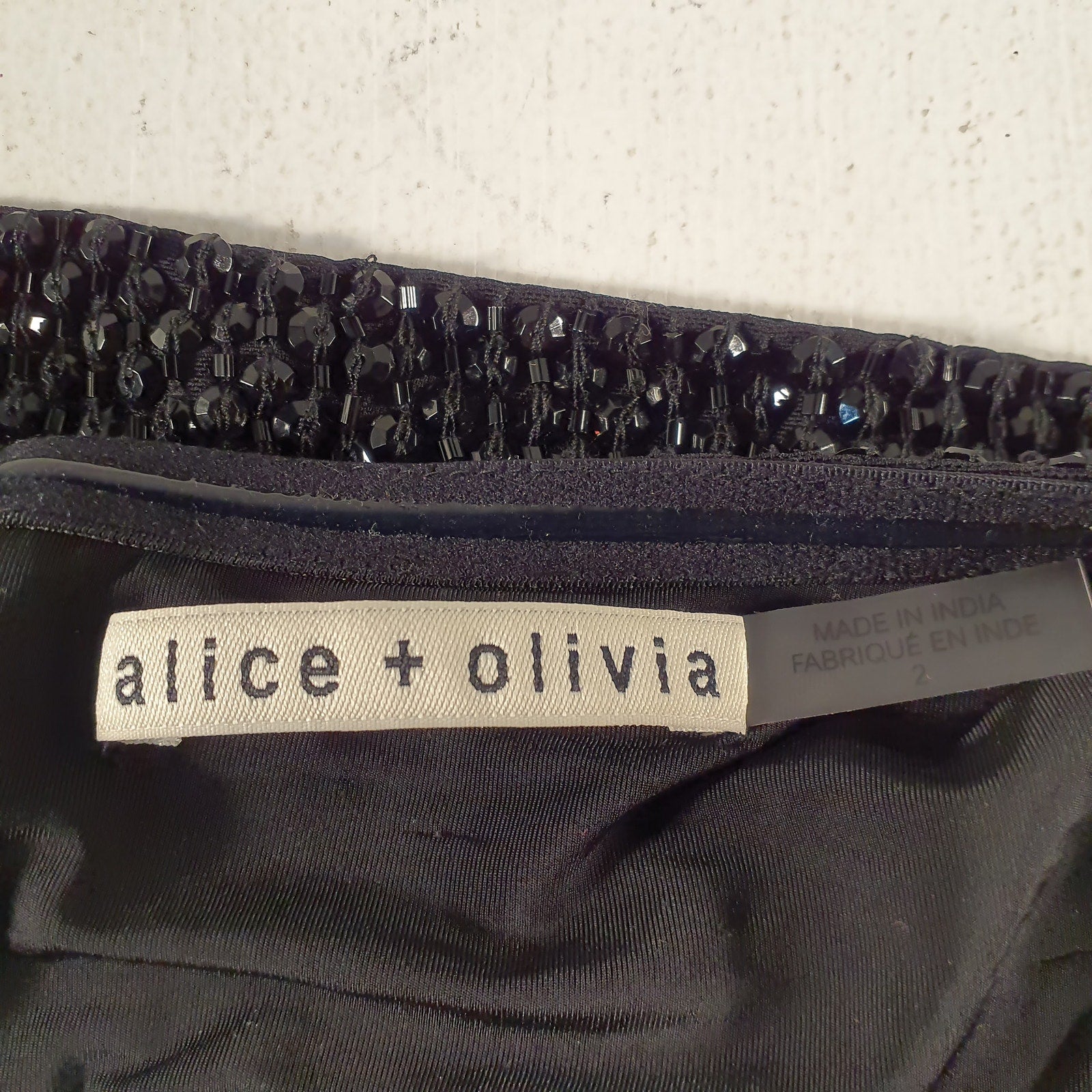 Alice + Olivia 'Leia Embell' Black Strapless Sleeveless Mini Dress Size 2