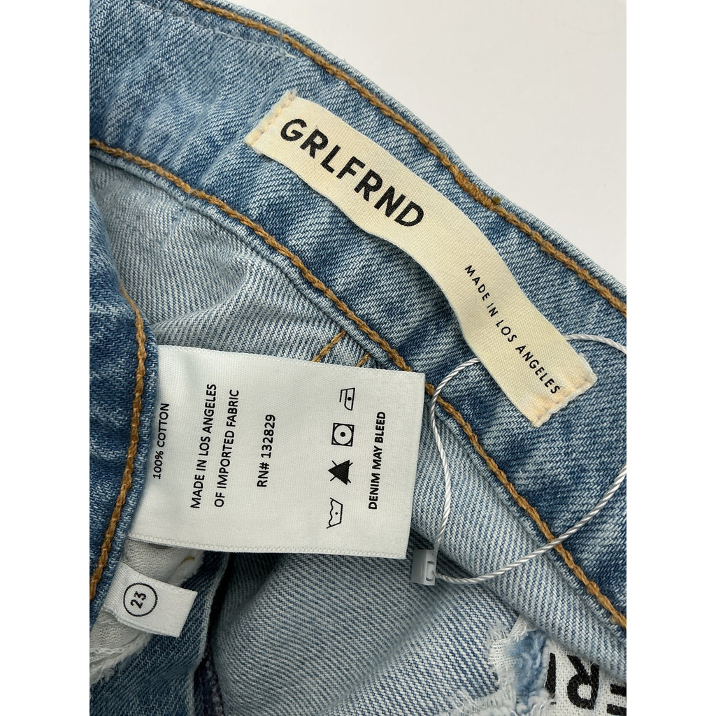 Grlfrnd 'Milla' Blue Cotton Utility Slouch Denim Jean Size 23