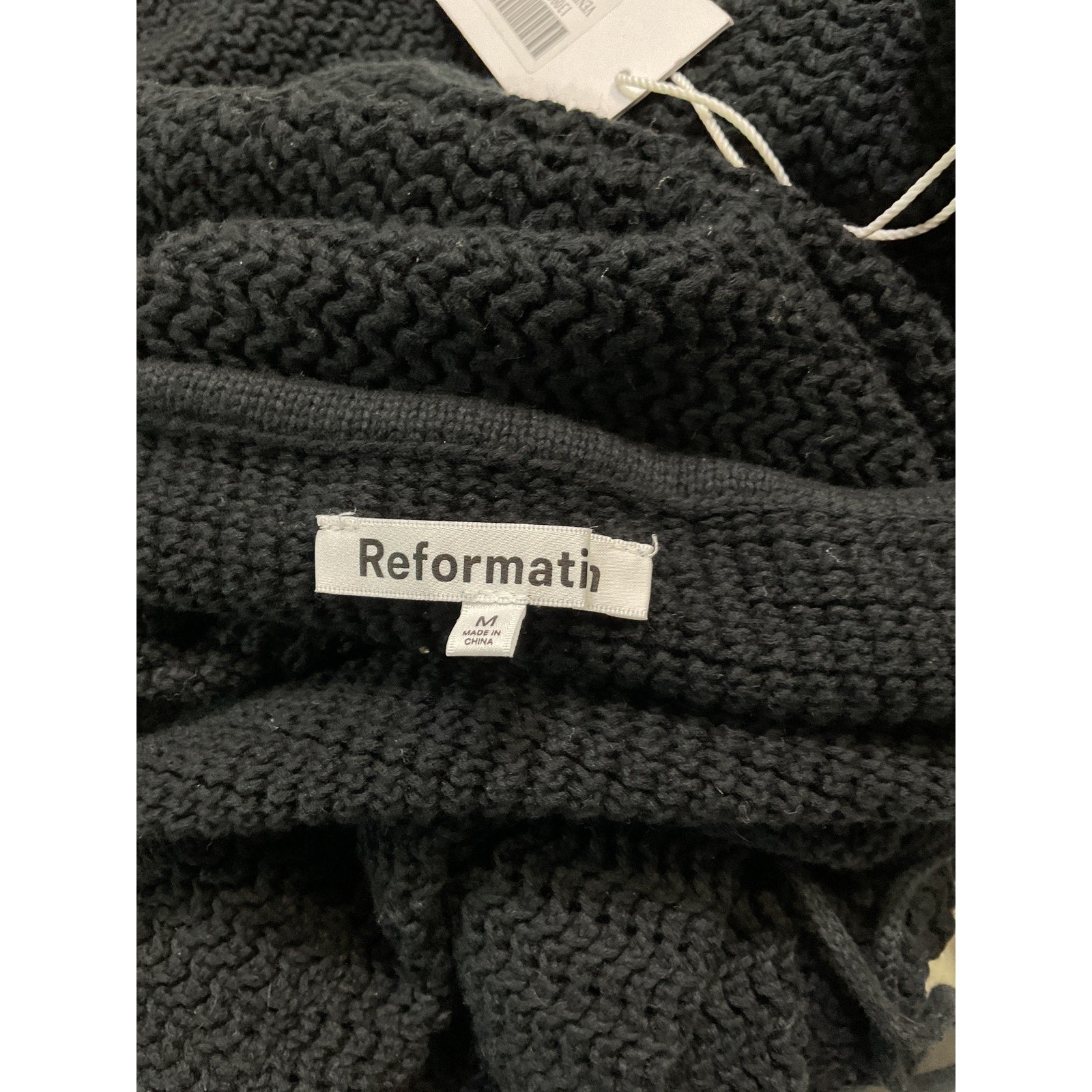 Reformation 'Venete' Black Open Knit Dress Size M - NWT