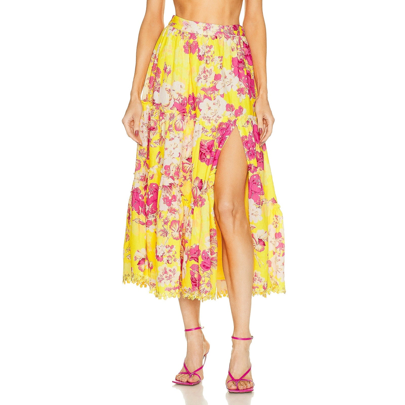 Hemant And Nandita 'Auril' Yellow Maxi Skirt Size M - NWT