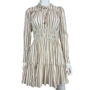 Ulla Johnson Metallic Striped Multicolor Rosalind Mini Dress Size 4