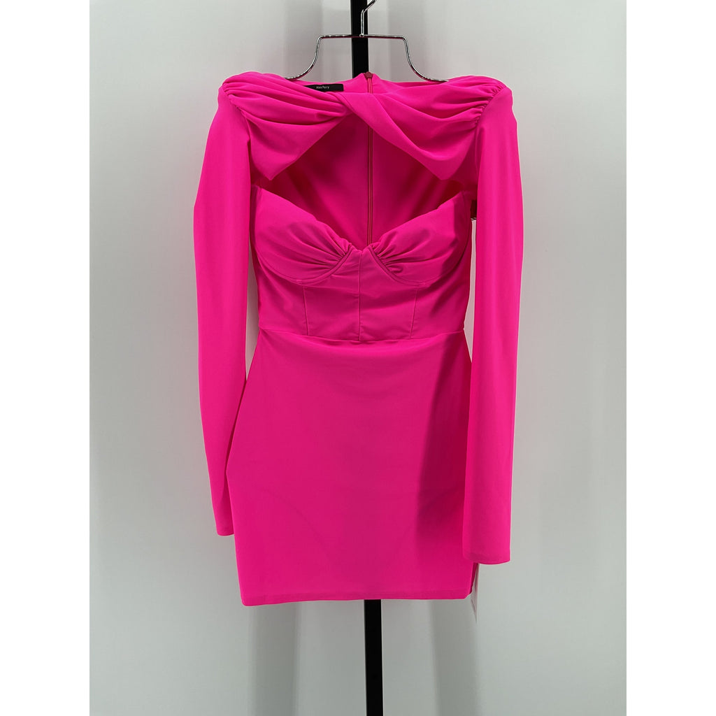 Alex Perry 'Barett' Pink Polyester Twist-Detail Mini Dress Size 8