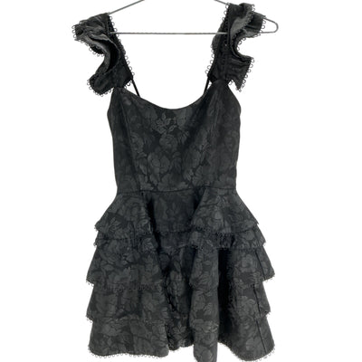 V. Chapman Ruffled Black Patisserie Dress Size 4