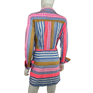 Le Superbe Vibrant Goa Surf Stripe Montmartre Shirtdress Size 0 NWT