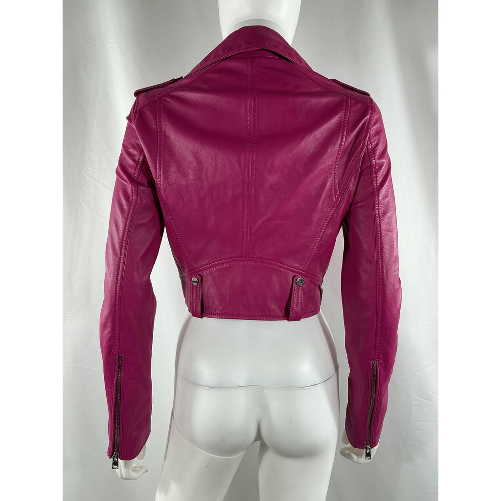 Lamarque 'Ciara' Pink Leather Jacket Size S