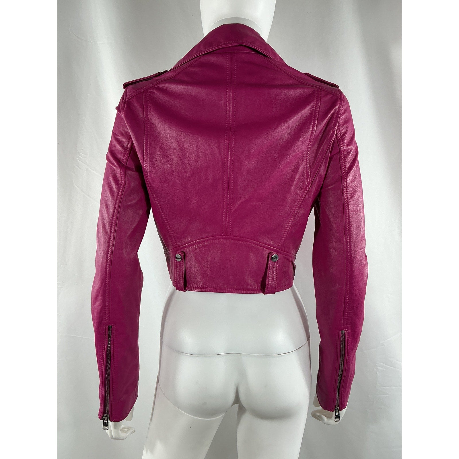 Lamarque 'Ciara' Pink Leather Jacket Size S